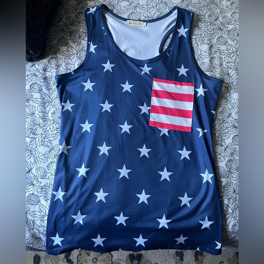 Blue patriotic tank top